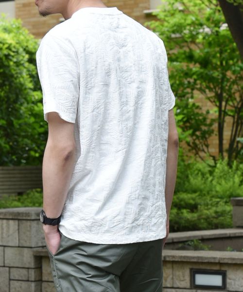 SHIPS（シップス）の「SC: MADE IN JAPAN ジャガード/リーフ ポケット Tシャツ（Tシャツ/カットソー・メンズ・ホワイト/チャコールグレー/ネイビー/オレンジ/ライトオリーブ/グレー・SMALL/MEDIUM/LARGE/X-LARGE）」の20枚目の写真