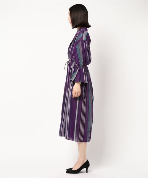 ne Quittez pas / MULTI STRIPE PIN TUCK DRESS ne Quittez pas / MULTI STRIPE PIN TUCK DRESS
