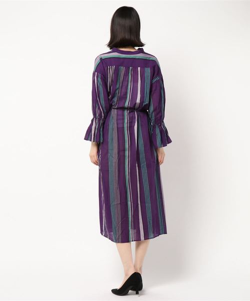 ne Quittez pas / MULTI STRIPE PIN TUCK DRESS ne Quittez pas / MULTI STRIPE PIN TUCK DRESS
