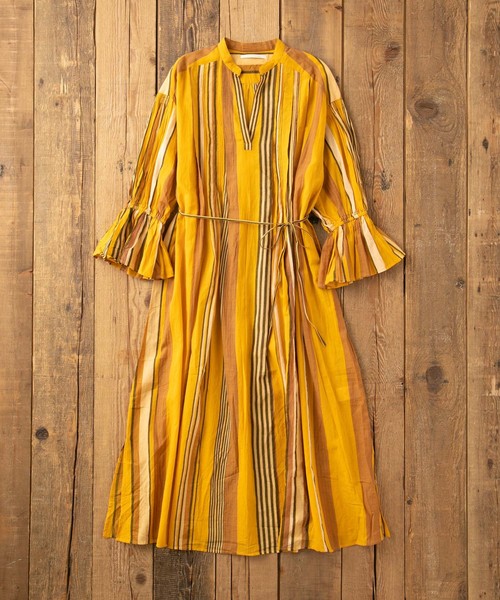 ne Quittez pas / MULTI STRIPE PIN TUCK DRESS ne Quittez pas / MULTI STRIPE PIN TUCK DRESS