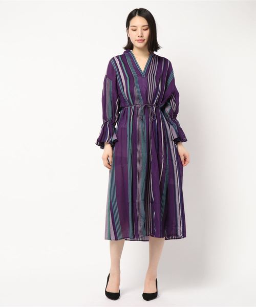 ne Quittez pas / MULTI STRIPE PIN TUCK DRESS ne Quittez pas / MULTI STRIPE PIN TUCK DRESS