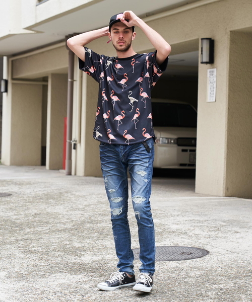 JACKROSE(ジャックローズ)の「JE-リバーシブル・フラミンゴ 半袖Tシャツ(Tシャツ/カットソー・メンズ・ホワイト/ブラック/サックスブルー・M/L)」の15枚目の写真
