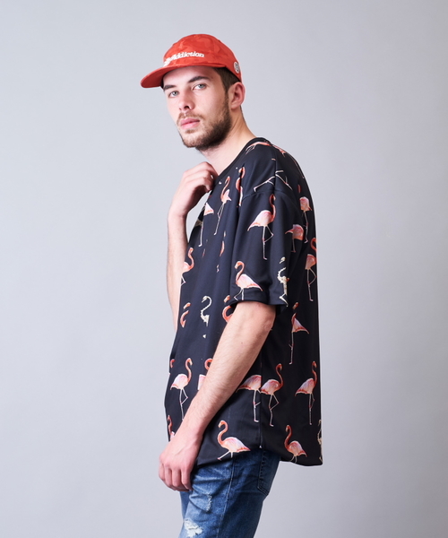JACKROSE(ジャックローズ)の「JE-リバーシブル・フラミンゴ 半袖Tシャツ(Tシャツ/カットソー・メンズ・ホワイト/ブラック/サックスブルー・M/L)」の4枚目の写真