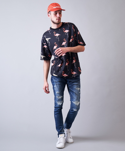 JACKROSE(ジャックローズ)の「JE-リバーシブル・フラミンゴ 半袖Tシャツ(Tシャツ/カットソー・メンズ・ホワイト/ブラック/サックスブルー・M/L)」の22枚目の写真