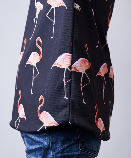 JACKROSE(ジャックローズ)の「JE-リバーシブル・フラミンゴ 半袖Tシャツ(Tシャツ/カットソー・メンズ・ホワイト/ブラック/サックスブルー・M/L)」の9枚目の写真