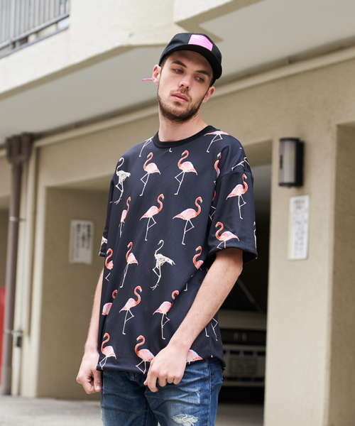 JACKROSE(ジャックローズ)の「JE-リバーシブル・フラミンゴ 半袖Tシャツ(Tシャツ/カットソー・メンズ・ホワイト/ブラック/サックスブルー・M/L)」の11枚目の写真