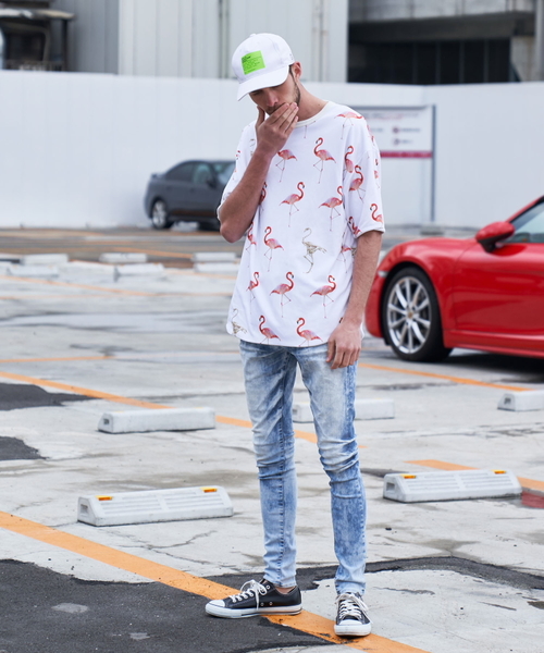 JACKROSE(ジャックローズ)の「JE-リバーシブル・フラミンゴ 半袖Tシャツ(Tシャツ/カットソー・メンズ・ホワイト/ブラック/サックスブルー・M/L)」の12枚目の写真