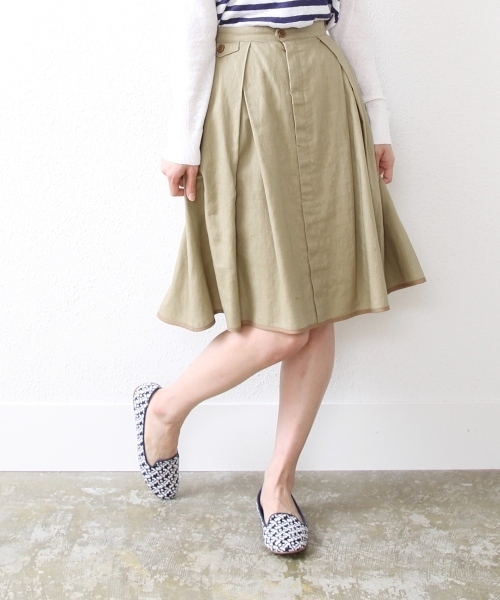 coen(コーエン)の「ギャザーフレアスカート(スカート・レディース・ベージュ/ネイビー/レッド・FREE)」の8枚目の写真