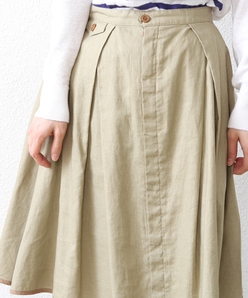 coen(コーエン)の「ギャザーフレアスカート(スカート・レディース・ベージュ/ネイビー/レッド・FREE)」の5枚目の写真