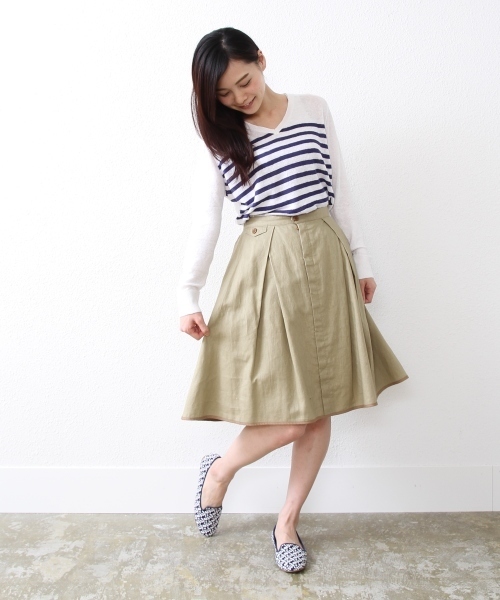 coen(コーエン)の「ギャザーフレアスカート(スカート・レディース・ベージュ/ネイビー/レッド・FREE)」の10枚目の写真