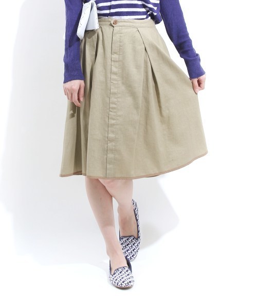 coen(コーエン)の「ギャザーフレアスカート(スカート・レディース・ベージュ/ネイビー/レッド・FREE)」の12枚目の写真