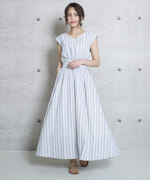 LUGG NAGG(ラグナグ)の「【Jewelobe/ ジュエローブ】包みボタンロングワンピース(ワンピース・レディース・ブラック/ブラウン/カーキ/ブルー・FREE)」の7枚目の写真