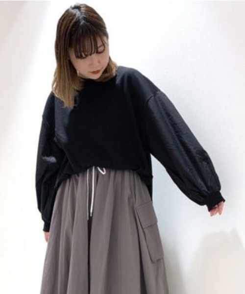 Candy Stripper(キャンディストリッパー)の「SWITCHED SLEEVE トップス(Tシャツ/カットソー・レディース・ブラック/オフホワイト/ベージュ・2)」の3枚目の写真