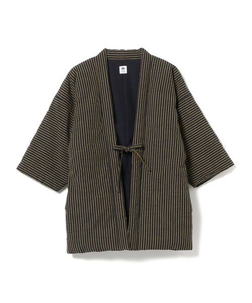 BEAMS JAPAN(ビームス ジャパン)の「HARAPPA × BEAMS JAPAN / 別注 会津地縞 半纏(浴衣・メンズ・ネイビー・ONE SIZE)」の2枚目の写真