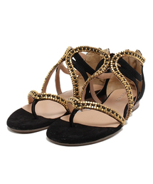 ROSE BUD | 18206 RENE SUEDE BEADED FLAT SANDAL(サンダル)