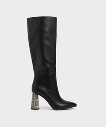CHARLES & KEITH | ポインテッドクロックエフェクト ニーハイブーツ / Pointed Croc-Effect Knee-High Boots(ブーツ)