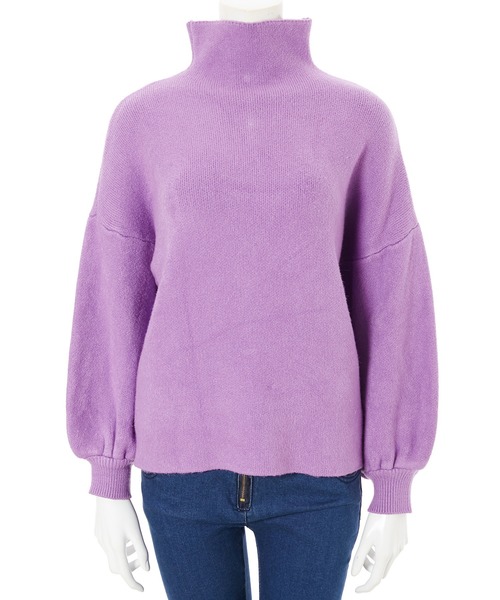fifth(フィフス)の「ボリュームスリーブハイネックニット(ニット/セーター・レディース・ホワイト/パープル・MEDIUM)」の9枚目の写真