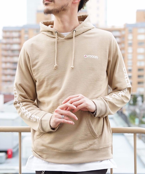 OUTDOOR PRODUCTS APPAREL(アウトドアプロダクツアパレル)の「袖プリントブランドロゴプルオーバーパーカー(パーカー・メンズ・チャコールグレー/ベージュ/アイボリー・SMALL/MEDIUM/LARGE/X-LARGE)」の17枚目の写真