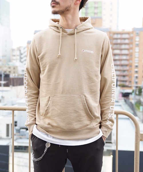 OUTDOOR PRODUCTS APPAREL(アウトドアプロダクツアパレル)の「袖プリントブランドロゴプルオーバーパーカー(パーカー・メンズ・チャコールグレー/ベージュ/アイボリー・SMALL/MEDIUM/LARGE/X-LARGE)」の19枚目の写真