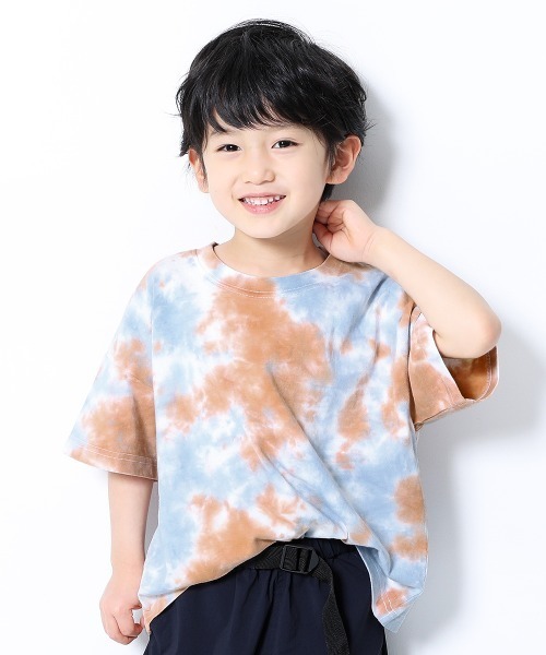 devirock（デビロック）の「BIGシルエットタイダイTシャツ（Tシャツ/カットソー・キッズ・ブルー/パープル/ブラウン/ピンク/ブルー系その他・130cm/150cm/120cm/110cm/140cm/100cm/160cm）」の2枚目の写真