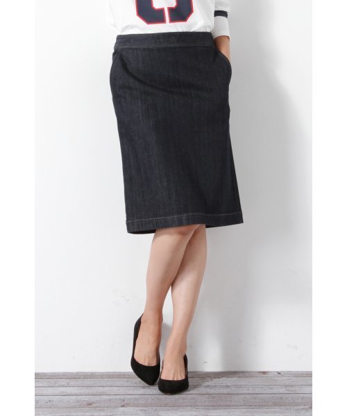 ivory court(アイボリーコート)の「◇デニム タイトスカート(デニムスカート・レディース・ホワイト/ネイビー・36/38/40)」の1枚目の写真