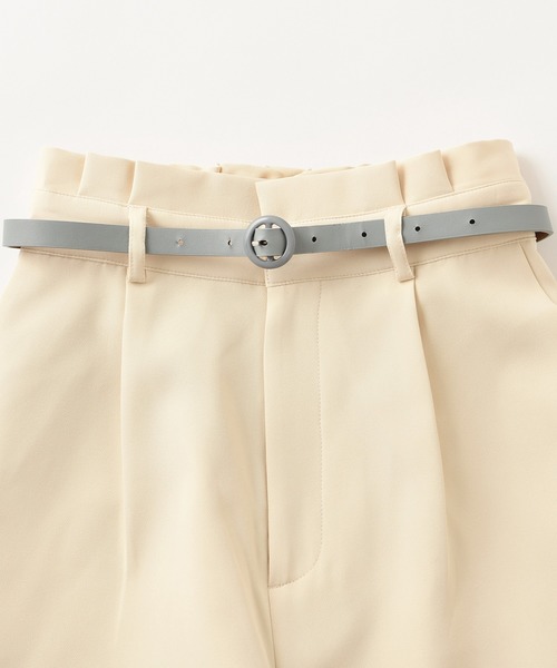 one after another NICE CLAUP（ワンアフターアナザーナイスクラップ）の「ベルト付きカラースラックスパンツ（スラックス・レディース・アイボリー/ミント/イエロー/コーラルピンク・SMALL/MEDIUM）」の15枚目の写真