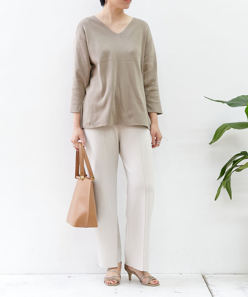 Liesse（リエス）の「ニットパンツ（その他パンツ・レディース・カーキ/ミント/ライトベージュ・FREE）」の10枚目の写真