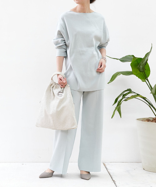 Liesse（リエス）の「ニットパンツ（その他パンツ・レディース・カーキ/ミント/ライトベージュ・FREE）」の14枚目の写真