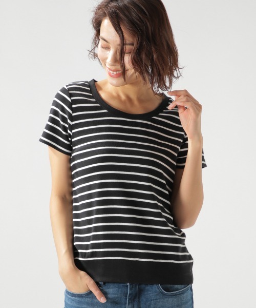 BAYFLOW(ベイフロー)の「シルキーフライス半袖CネックT(Tシャツ/カットソー・レディース・ベージュ/オフホワイト/カーキ/その他1/その他2・SMALL/MEDIUM/LARGE)」の5枚目の写真