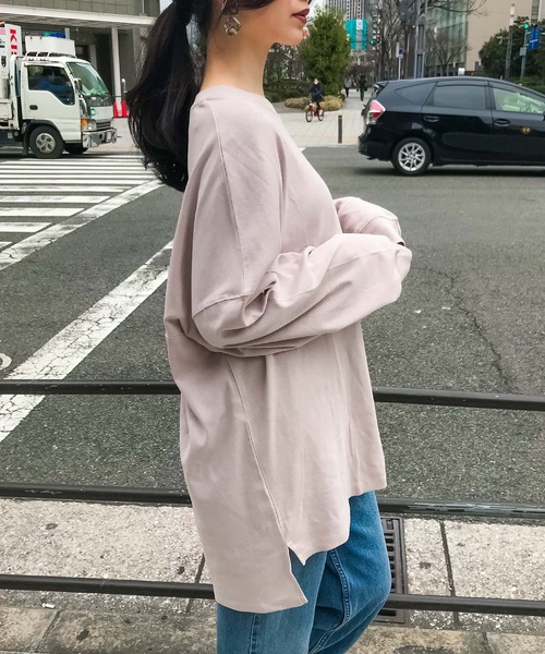 Fashion Letter（ファッションレター）の「ベーシックコットンゆるTシャツ（Tシャツ/カットソー・レディース・ブラック/ホワイト/杢グレー/ベージュ・LL/4L/M）」の19枚目の写真