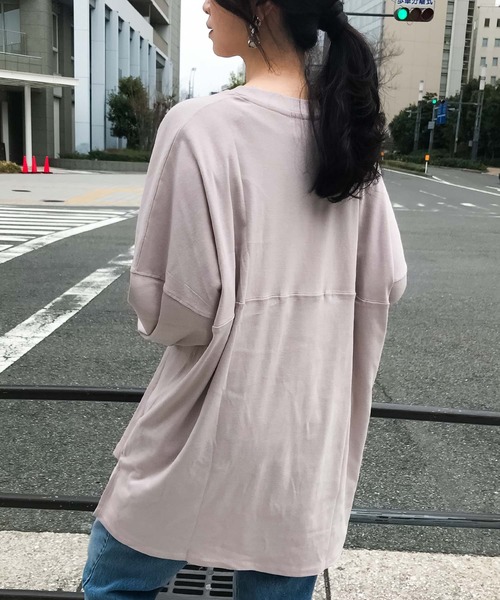Fashion Letter（ファッションレター）の「ベーシックコットンゆるTシャツ（Tシャツ/カットソー・レディース・ブラック/ホワイト/杢グレー/ベージュ・LL/4L/M）」の20枚目の写真