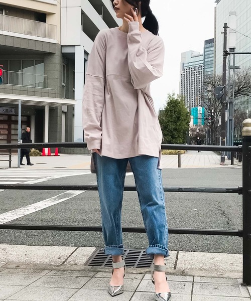 Fashion Letter（ファッションレター）の「ベーシックコットンゆるTシャツ（Tシャツ/カットソー・レディース・ブラック/ホワイト/杢グレー/ベージュ・LL/4L/M）」の21枚目の写真