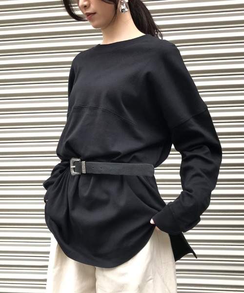 Fashion Letter（ファッションレター）の「ベーシックコットンゆるTシャツ（Tシャツ/カットソー・レディース・ブラック/ホワイト/杢グレー/ベージュ・LL/4L/M）」の9枚目の写真