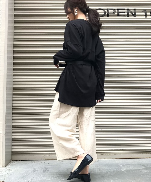 Fashion Letter（ファッションレター）の「ベーシックコットンゆるTシャツ（Tシャツ/カットソー・レディース・ブラック/ホワイト/杢グレー/ベージュ・LL/4L/M）」の13枚目の写真