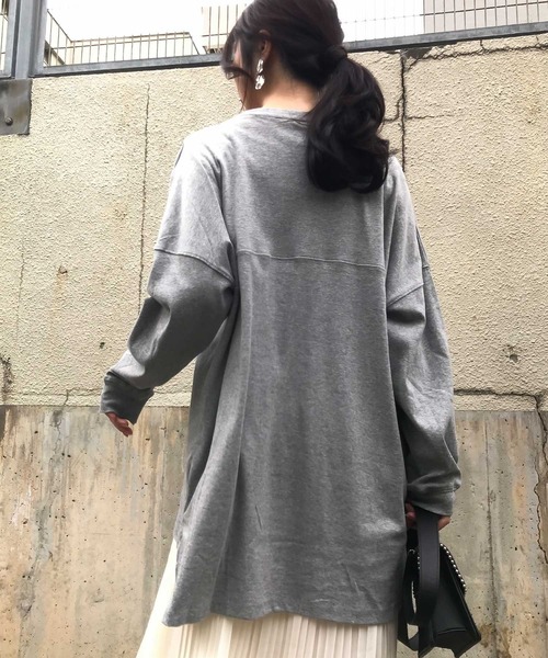 Fashion Letter（ファッションレター）の「ベーシックコットンゆるTシャツ（Tシャツ/カットソー・レディース・ブラック/ホワイト/杢グレー/ベージュ・LL/4L/M）」の14枚目の写真