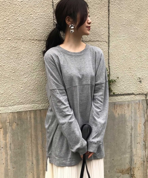 Fashion Letter（ファッションレター）の「ベーシックコットンゆるTシャツ（Tシャツ/カットソー・レディース・ブラック/ホワイト/杢グレー/ベージュ・LL/4L/M）」の15枚目の写真