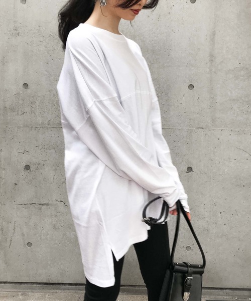 Fashion Letter（ファッションレター）の「ベーシックコットンゆるTシャツ（Tシャツ/カットソー・レディース・ブラック/ホワイト/杢グレー/ベージュ・LL/4L/M）」の6枚目の写真