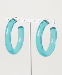 HACHI / マーブル タッセル ハート ドロップ フラワー サークルピアス