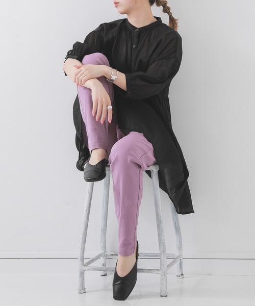 n'OrLABEL（ノアールレーベル）の「『フレキシンボーイフレンドパンツ』（その他パンツ・レディース・ライトグレー/ブラック/オフホワイト/オリーブ/カーキ/テラコッタ/スモークピンク/ダークネイビー/グリーン/モカ/チャコール/モスグリーン/バーガンディー/パープル/ライトベージュ/グレイッシュブルー/マスタード/ラベンダー/ライトブルー・LL/3L/M/L/S）」の16枚目の写真