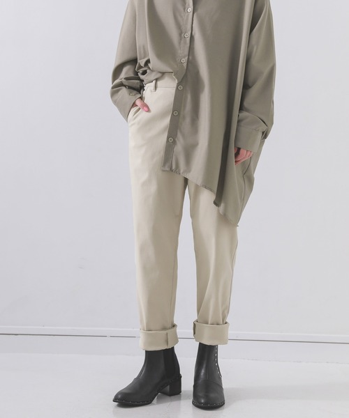 n'OrLABEL（ノアールレーベル）の「『フレキシンボーイフレンドパンツ』（その他パンツ・レディース・ライトグレー/ブラック/オフホワイト/オリーブ/カーキ/テラコッタ/スモークピンク/ダークネイビー/グリーン/モカ/チャコール/モスグリーン/バーガンディー/パープル/ライトベージュ/グレイッシュブルー/マスタード/ラベンダー/ライトブルー・LL/3L/M/L/S）」の7枚目の写真