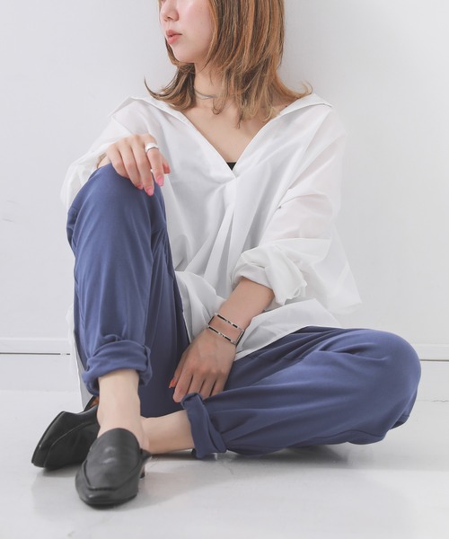 n'OrLABEL（ノアールレーベル）の「『フレキシンボーイフレンドパンツ』（その他パンツ・レディース・ライトグレー/ブラック/オフホワイト/オリーブ/カーキ/テラコッタ/スモークピンク/ダークネイビー/グリーン/モカ/チャコール/モスグリーン/バーガンディー/パープル/ライトベージュ/グレイッシュブルー/マスタード/ラベンダー/ライトブルー・LL/3L/M/L/S）」の13枚目の写真