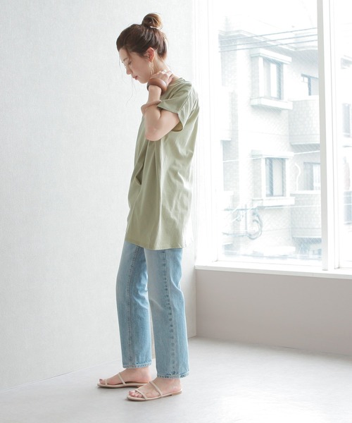 reca（レカ）の「リサイクルコットンドレープTシャツ（Tシャツ/カットソー・レディース・ブラック/ミント/オフホワイト/ベージュ・M）」の11枚目の写真