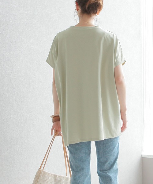 reca（レカ）の「リサイクルコットンドレープTシャツ（Tシャツ/カットソー・レディース・ブラック/ミント/オフホワイト/ベージュ・M）」の12枚目の写真