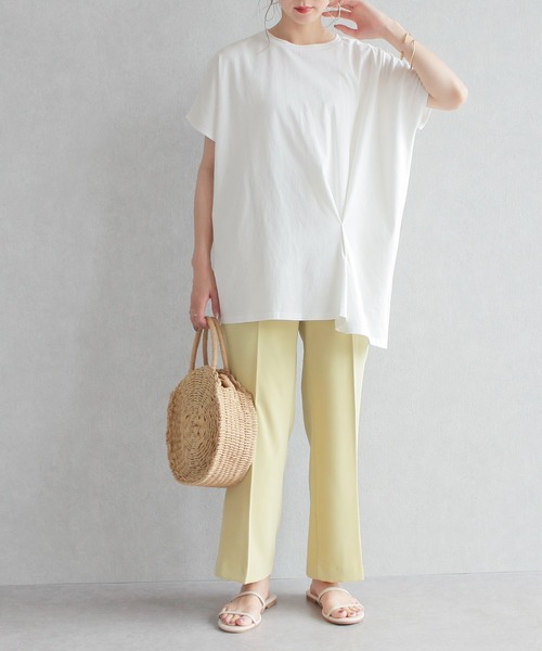 reca（レカ）の「リサイクルコットンドレープTシャツ（Tシャツ/カットソー・レディース・ブラック/ミント/オフホワイト/ベージュ・M）」の6枚目の写真