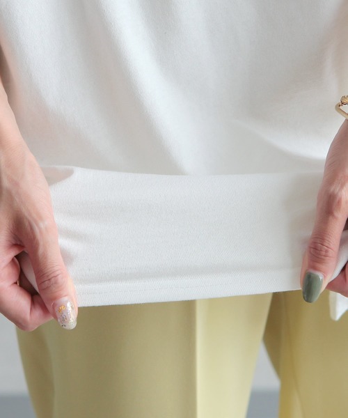 reca（レカ）の「リサイクルコットンドレープTシャツ（Tシャツ/カットソー・レディース・ブラック/ミント/オフホワイト/ベージュ・M）」の14枚目の写真