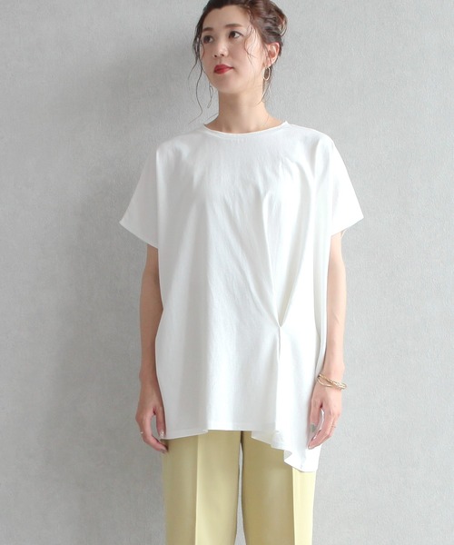 reca（レカ）の「リサイクルコットンドレープTシャツ（Tシャツ/カットソー・レディース・ブラック/ミント/オフホワイト/ベージュ・M）」の22枚目の写真