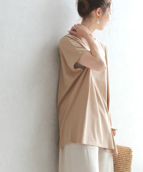 reca（レカ）の「リサイクルコットンドレープTシャツ（Tシャツ/カットソー・レディース・ブラック/ミント/オフホワイト/ベージュ・M）」の7枚目の写真