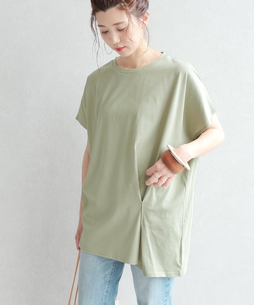 reca（レカ）の「リサイクルコットンドレープTシャツ（Tシャツ/カットソー・レディース・ブラック/ミント/オフホワイト/ベージュ・M）」の8枚目の写真