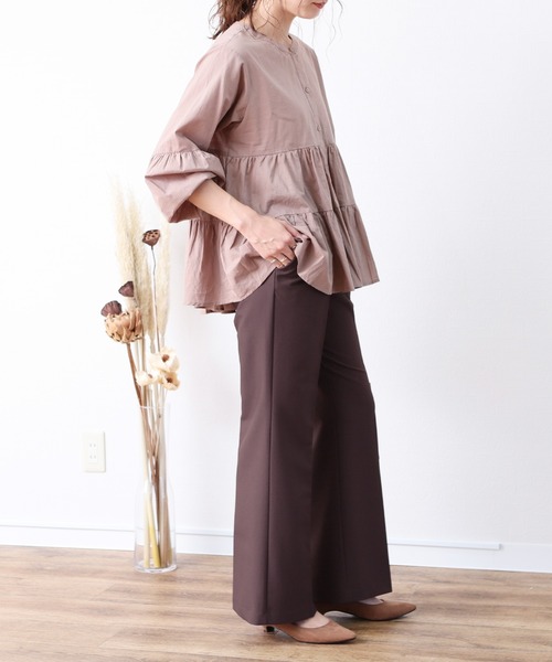 reca（レカ）の「美シルエット センタープレスフレアパンツ（その他パンツ・レディース・ブラック/モカ/グリーン系その他/ブルー系その他/パープル系その他・M）」の7枚目の写真