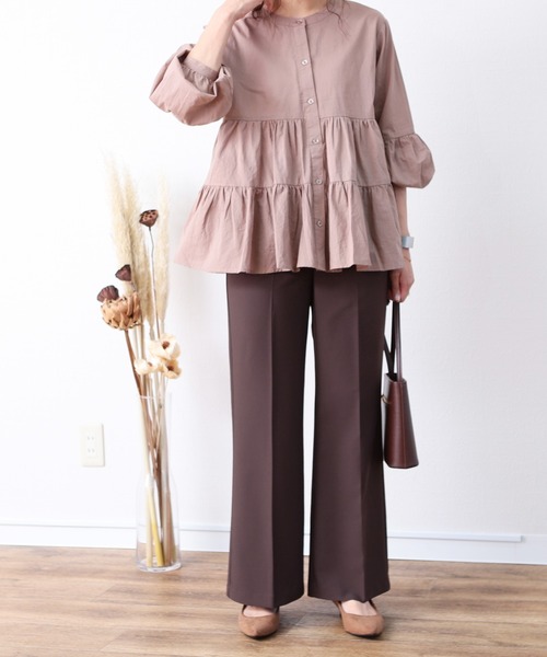 reca（レカ）の「美シルエット センタープレスフレアパンツ（その他パンツ・レディース・ブラック/モカ/グリーン系その他/ブルー系その他/パープル系その他・M）」の12枚目の写真